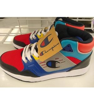New Champion 3 on 3 Hi Top Mens/ Shoes Black Multi Red Blue Green CPS10738M Sz8M